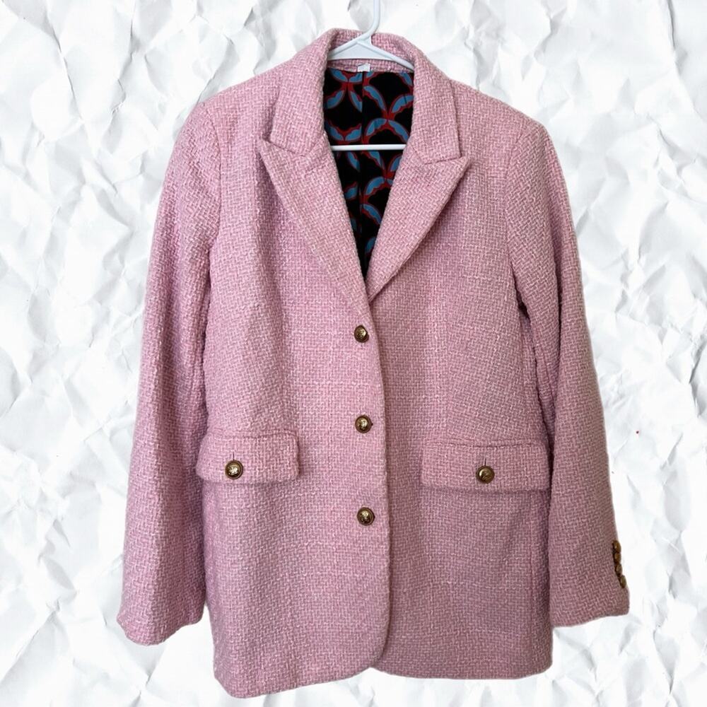 SheIn tweed style blazer and skirt set in pink - size large - Picture 6 of 9